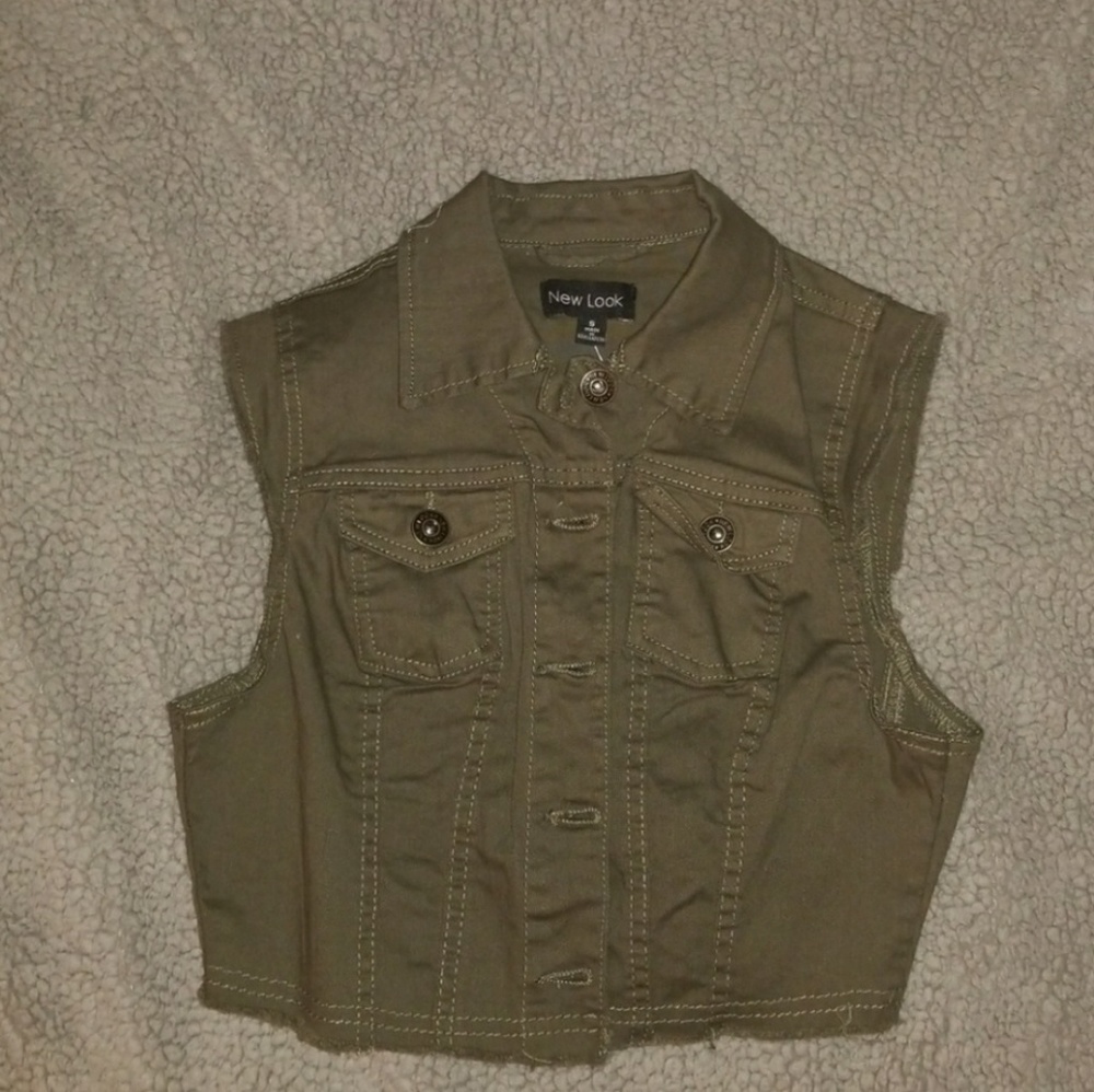 Cropped Olive Green Jacket